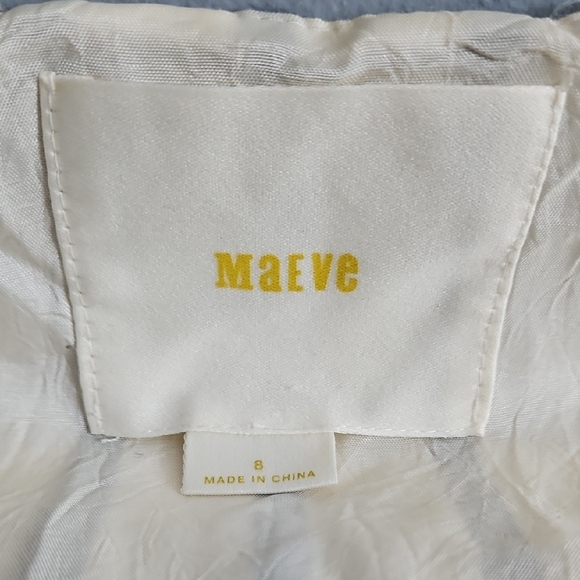 Maeve (Anthro) Black and White Striped Dress with Cream Lace - Picture 2 of 10